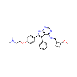 CO[C@@H]1CC[C@H]1CNc1ncnc2[nH]c(-c3ccc(OCCN(C)C)cc3)c(-c3ccccc3)c12 ZINC000039470901