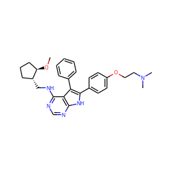 CO[C@@H]1CCC[C@H]1CNc1ncnc2[nH]c(-c3ccc(OCCN(C)C)cc3)c(-c3ccccc3)c12 ZINC000084741746