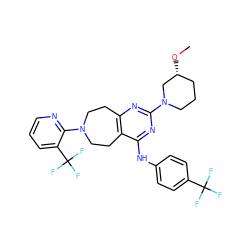 CO[C@@H]1CCCN(c2nc3c(c(Nc4ccc(C(F)(F)F)cc4)n2)CCN(c2ncccc2C(F)(F)F)CC3)C1 ZINC000145063773