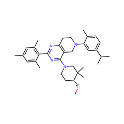 CO[C@@H]1CCN(c2nc(-c3c(C)cc(C)cc3C)nc3c2CN(c2cc(C(C)C)ccc2C)CC3)CC1(C)C ZINC000146399489