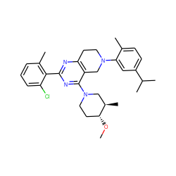 CO[C@@H]1CCN(c2nc(-c3c(C)cccc3Cl)nc3c2CN(c2cc(C(C)C)ccc2C)CC3)C[C@H]1C ZINC000149140337