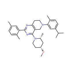 CO[C@@H]1CCN(c2nc(-c3cc(C)ccc3C)nc3c2CN(c2cc(C(C)C)ccc2C)CC3)[C@H](C)C1 ZINC000146457825