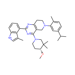 CO[C@@H]1CCN(c2nc(-c3cccc4[nH]cc(C)c34)nc3c2CN(c2cc(C(C)C)ccc2C)CC3)CC1(C)C ZINC000146397566