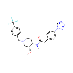 CO[C@@H]1CN(Cc2ccc(C(F)(F)F)cc2)CC[C@@H]1N(C)C(=O)Cc1ccc(-n2cnnn2)cc1 ZINC000084615430