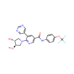 CO[C@@H]1CN(c2ncc(C(=O)Nc3ccc(OC(F)(F)F)cc3)cc2-c2cncnc2)C[C@H]1O ZINC000224423572