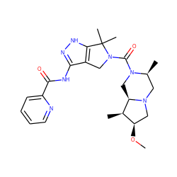 CO[C@@H]1CN2C[C@H](C)N(C(=O)N3Cc4c(NC(=O)c5ccccn5)n[nH]c4C3(C)C)C[C@@H]2[C@@H]1C ZINC000149398590