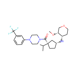 CO[C@@H]1COCC[C@@H]1N[C@@H]1CC[C@@](C(=O)N2CCN(c3cccc(C(F)(F)F)c3)CC2)(C(C)C)C1 ZINC000034663234