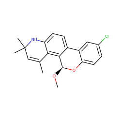 CO[C@@H]1Oc2ccc(Cl)cc2-c2ccc3c(c21)C(C)=CC(C)(C)N3 ZINC000027073523