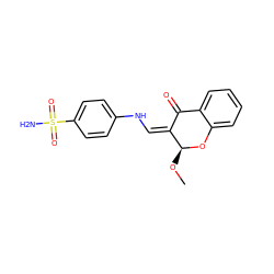 CO[C@@H]1Oc2ccccc2C(=O)/C1=C\Nc1ccc(S(N)(=O)=O)cc1 ZINC000653851622