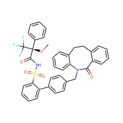 CO[C@](C(=O)NS(=O)(=O)c1ccccc1-c1ccc(CN2C(=O)c3ccccc3CCc3ccccc32)cc1)(c1ccccc1)C(F)(F)F ZINC000026646991