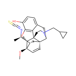 CO[C@]12C=C[C@@]3(C[C@H]1[C@@H](C)N=C=S)[C@H]1Cc4ccc(O)c5c4[C@@]3(CCN1CC1CC1)[C@H]2O5 ZINC000084614589