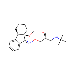 CO[C@]12CCCC[C@@H]1c1ccccc1/C2=N/OC[C@@H](O)CNC(C)(C)C ZINC000026936532