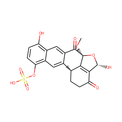 CO[C@]12O[C@H](O)C3=C1[C@@](C)(CCC3=O)c1cc3c(OS(=O)(=O)O)ccc(O)c3cc1C2=O ZINC000058541132