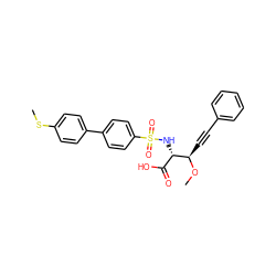 CO[C@H](C#Cc1ccccc1)[C@@H](NS(=O)(=O)c1ccc(-c2ccc(SC)cc2)cc1)C(=O)O ZINC000026012069