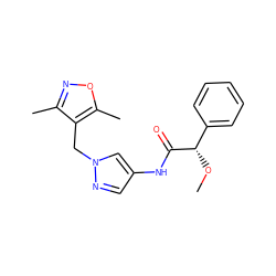 CO[C@H](C(=O)Nc1cnn(Cc2c(C)noc2C)c1)c1ccccc1 ZINC000115730868