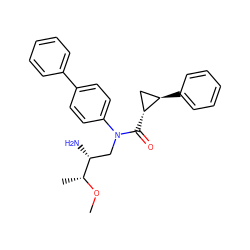 CO[C@H](C)[C@H](N)CN(C(=O)[C@@H]1C[C@H]1c1ccccc1)c1ccc(-c2ccccc2)cc1 ZINC000299860051