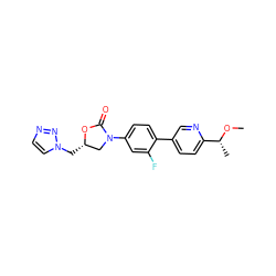 CO[C@H](C)c1ccc(-c2ccc(N3C[C@H](Cn4ccnn4)OC3=O)cc2F)cn1 ZINC000028711433