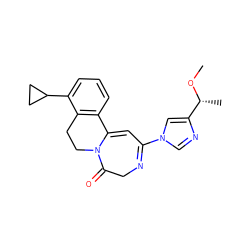 CO[C@H](C)c1cn(C2=NCC(=O)N3CCc4c(cccc4C4CC4)C3=C2)cn1 ZINC000149107986