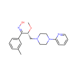 CO[C@H](CN1CCN(c2ccccn2)CC1)/C(=N\O)c1cccc(C)c1 ZINC000100064526