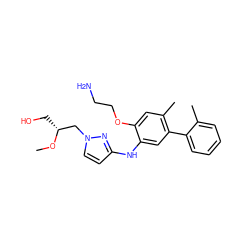 CO[C@H](CO)Cn1ccc(Nc2cc(-c3ccccc3C)c(C)cc2OCCN)n1 ZINC000584904817