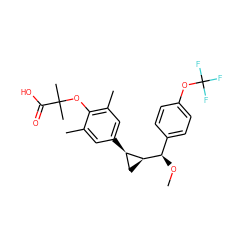 CO[C@H](c1ccc(OC(F)(F)F)cc1)[C@H]1C[C@H]1c1cc(C)c(OC(C)(C)C(=O)O)c(C)c1 ZINC000103229953