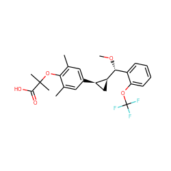 CO[C@H](c1ccccc1OC(F)(F)F)[C@H]1C[C@H]1c1cc(C)c(OC(C)(C)C(=O)O)c(C)c1 ZINC000103229944