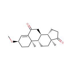 CO[C@H]1C=C2C(=O)C[C@H]3[C@@H]4CCC(=O)[C@@]4(C)CC[C@@H]3[C@@]2(C)CC1 ZINC000139236858