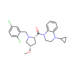 CO[C@H]1C[C@@H](C(=O)N2CCN(C3CC3)c3ccccc32)N(Cc2cc(Cl)ccc2Cl)C1 ZINC000224232385