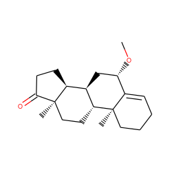 CO[C@H]1C[C@@H]2[C@@H]3CCC(=O)[C@]3(C)CC[C@H]2[C@]2(C)CCCC=C12 ZINC000036289441