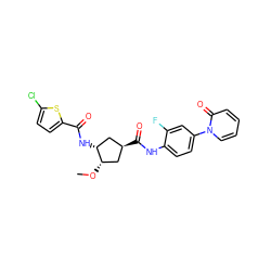 CO[C@H]1C[C@H](C(=O)Nc2ccc(-n3ccccc3=O)cc2F)C[C@H]1NC(=O)c1ccc(Cl)s1 ZINC001772579930