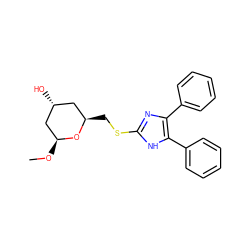 CO[C@H]1C[C@H](O)C[C@@H](CSc2nc(-c3ccccc3)c(-c3ccccc3)[nH]2)O1 ZINC000003782469