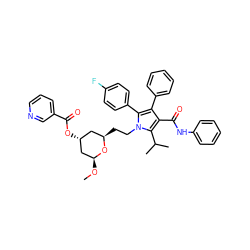 CO[C@H]1C[C@H](OC(=O)c2cccnc2)C[C@@H](CCn2c(-c3ccc(F)cc3)c(-c3ccccc3)c(C(=O)Nc3ccccc3)c2C(C)C)O1 ZINC000198276921