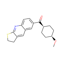 CO[C@H]1CC[C@@H](C(=O)c2ccc3nc4c(cc3c2)CCS4)CC1 ZINC000253637792