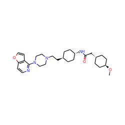 CO[C@H]1CC[C@H](CC(=O)N[C@H]2CC[C@H](CCN3CCN(c4nccc5occc45)CC3)CC2)CC1 ZINC000261116980