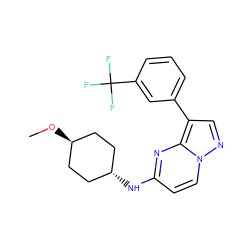 CO[C@H]1CC[C@H](Nc2ccn3ncc(-c4cccc(C(F)(F)F)c4)c3n2)CC1 ZINC000299837481