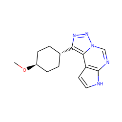 CO[C@H]1CC[C@H](c2nnn3cnc4[nH]ccc4c23)CC1 ZINC001772632555