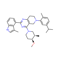 CO[C@H]1CCN(c2nc(-c3cccc4[nH]cc(C)c34)nc3c2CN(c2cc(C(C)C)ccc2C)CC3)C[C@H]1C ZINC000149120927