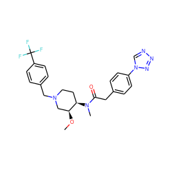 CO[C@H]1CN(Cc2ccc(C(F)(F)F)cc2)CC[C@H]1N(C)C(=O)Cc1ccc(-n2cnnn2)cc1 ZINC000084615432