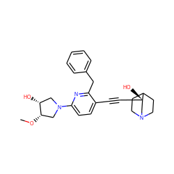 CO[C@H]1CN(c2ccc(C#C[C@@]3(O)CN4CCC3CC4)c(Cc3ccccc3)n2)C[C@H]1O ZINC000029055810