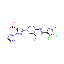 CO[C@H]1CN(c2nc(-c3ncc[nH]3)c(C(=O)O)s2)CC[C@H]1NC(=O)c1[nH]c(C)c(Cl)c1Cl ZINC000059129428