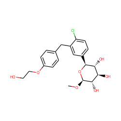 CO[C@H]1O[C@@H](c2ccc(Cl)c(Cc3ccc(OCCO)cc3)c2)[C@H](O)[C@@H](O)[C@@H]1O ZINC000045257014