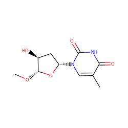 CO[C@H]1O[C@@H](n2cc(C)c(=O)[nH]c2=O)C[C@@H]1O ZINC000003798296