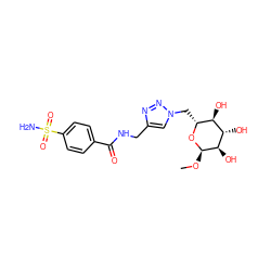 CO[C@H]1O[C@H](Cn2cc(CNC(=O)c3ccc(S(N)(=O)=O)cc3)nn2)[C@@H](O)[C@H](O)[C@H]1O ZINC000014951558