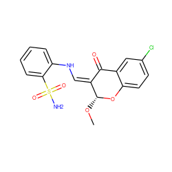 CO[C@H]1Oc2ccc(Cl)cc2C(=O)/C1=C\Nc1ccccc1S(N)(=O)=O ZINC000653851556