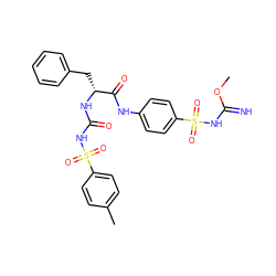 COC(=N)NS(=O)(=O)c1ccc(NC(=O)[C@@H](Cc2ccccc2)NC(=O)NS(=O)(=O)c2ccc(C)cc2)cc1 ZINC000029482378