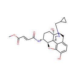 COC(=O)/C=C/C(=O)N[C@@H]1CC[C@@]2(O)[C@H]3Cc4ccc(O)c5c4[C@@]2(CCN3CC2CC2)[C@H]1O5 ZINC000003995756