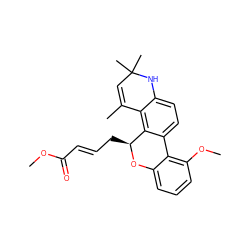 COC(=O)/C=C/C[C@@H]1Oc2cccc(OC)c2-c2ccc3c(c21)C(C)=CC(C)(C)N3 ZINC000029416944