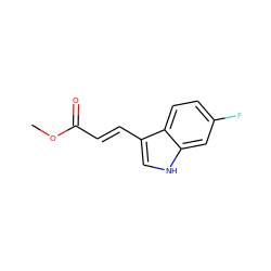 COC(=O)/C=C/c1c[nH]c2cc(F)ccc12 ZINC000072105353