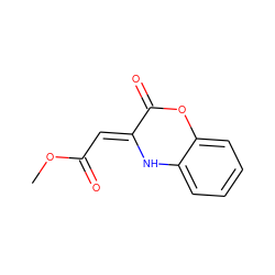 COC(=O)/C=C1\Nc2ccccc2OC1=O ZINC000100282202