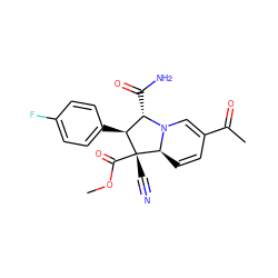 COC(=O)[C@@]1(C#N)[C@@H]2C=CC(C(C)=O)=CN2[C@@H](C(N)=O)[C@@H]1c1ccc(F)cc1 ZINC000005477927